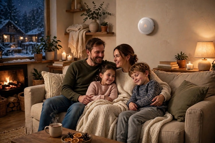 Family enjoying a warm, comfortable home after furnace repair